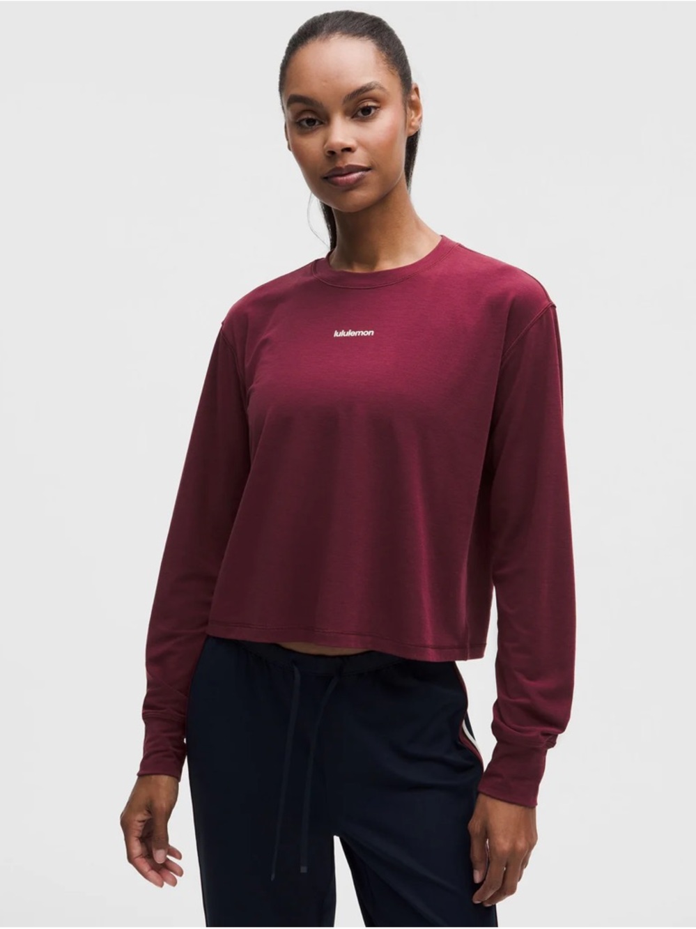 Lululemon Women's Jersey Training Long-Sleeve Shirt — Burgundy